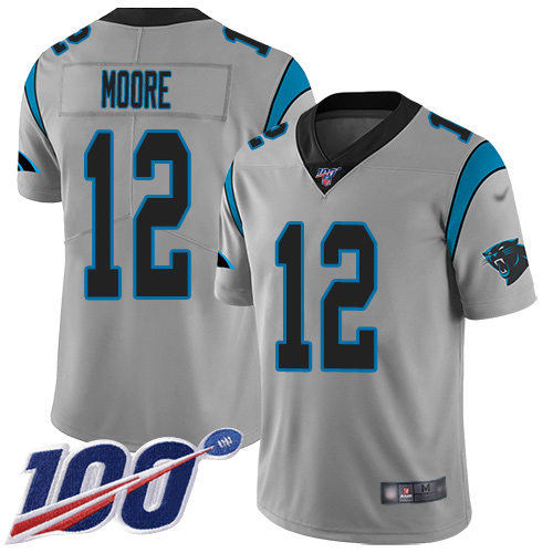 Carolina Panthers Limited Silver Men DJ Moore Jersey NFL Football #12 100th Season Inverted Legend